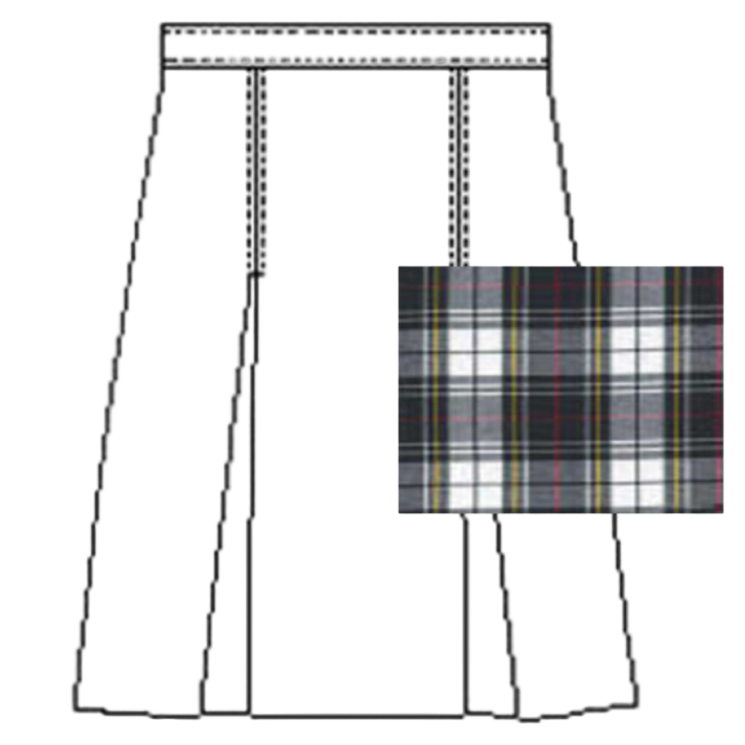 A+ Plaid Poly Box Pleat Skirt  - P8B
