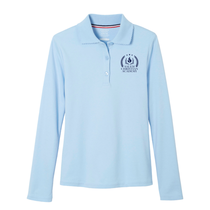 Salem Christian Academy  - Girl's Long Sleeve Picot Collar Polos