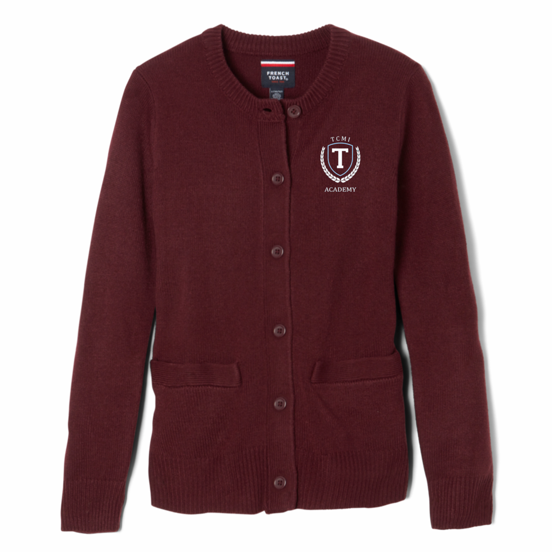 TCMI Academy - Girls / Young Women's Anti-Pill Crewneck Cardigan