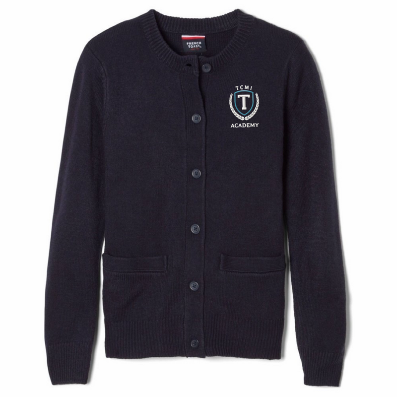 TCMI Academy - Girls / Young Women's Anti-Pill Crewneck Cardigan