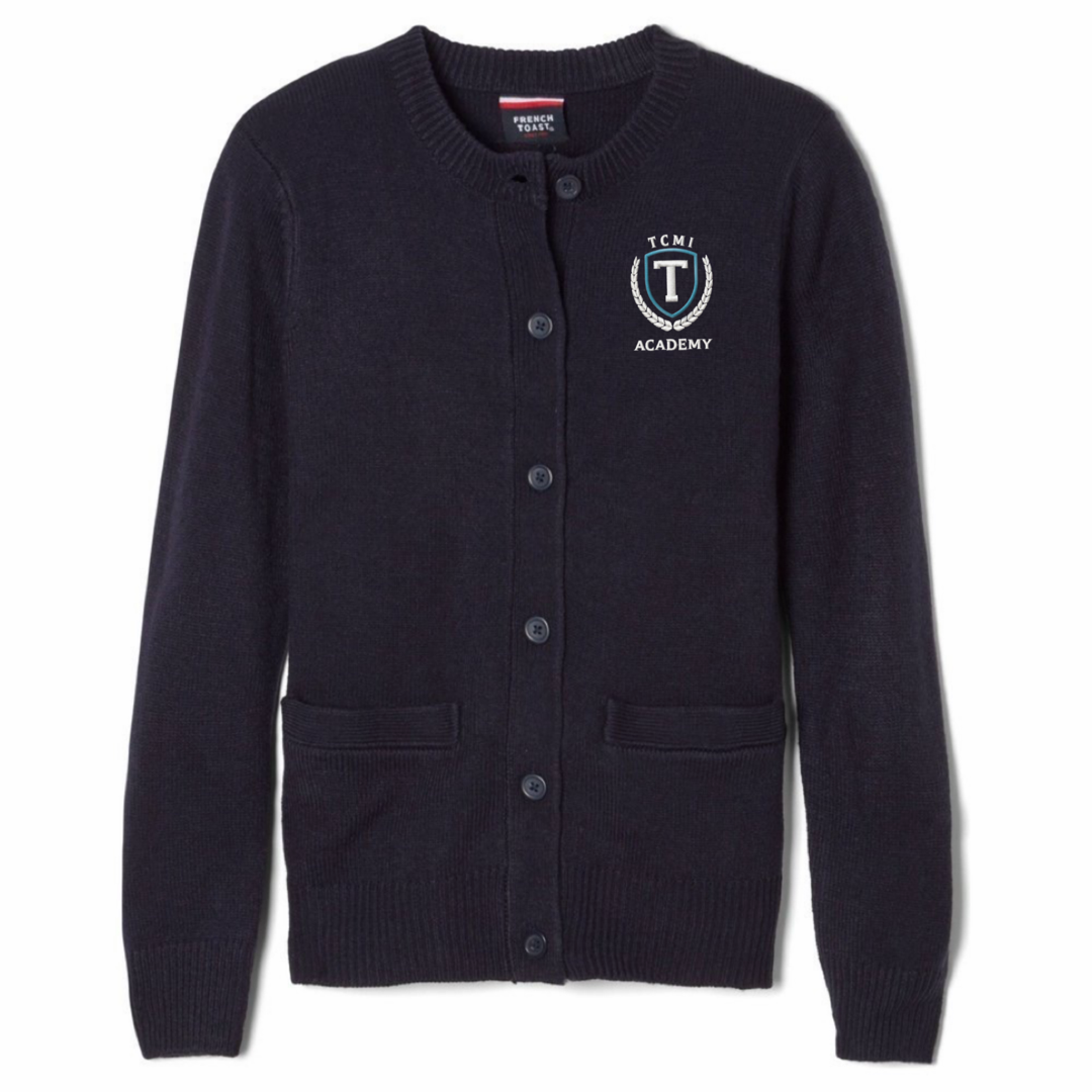 TCMI Academy - Girls / Young Women's Anti-Pill Crewneck Cardigan