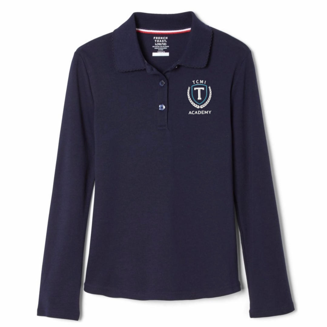 TCMI Academy - Girl's Long Sleeve Picot Collar Polo