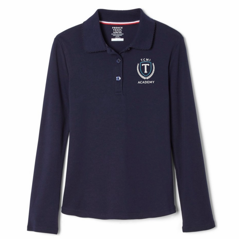 TCMI Academy - Girl's Long Sleeve Picot Collar Polo