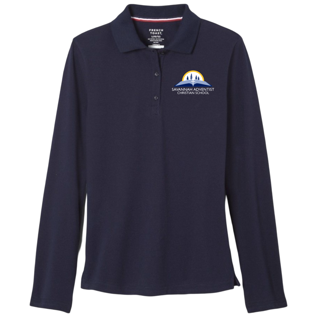 Savannah Adventist - Young Women&#39;s Long Sleeve Stretch Piqué Polos