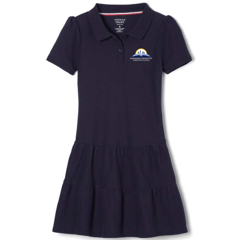 Savannah Adventist - Girl's Short Sleeve Ruffle Piqué Polo Dress
