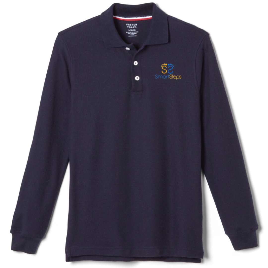 Smart Steps - Long Sleeve Pique Navy Polo