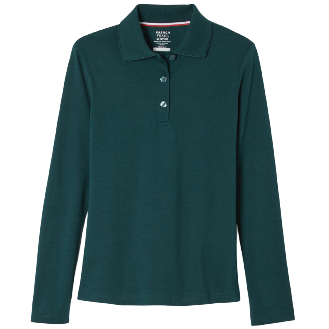 Toddler Girl&#39;s Long Sleeve Picot Collar