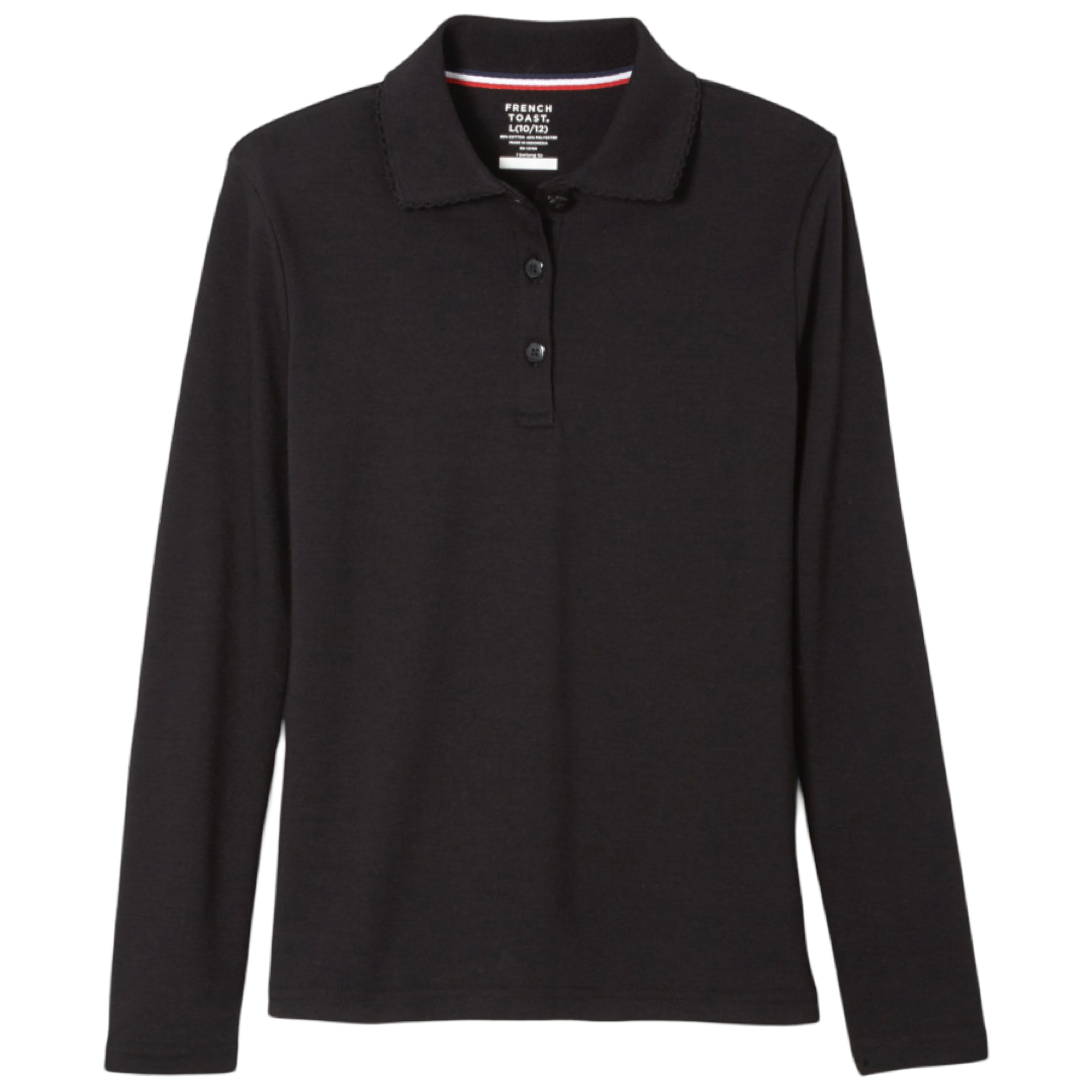 Toddler Girl&#39;s Long Sleeve Picot Collar