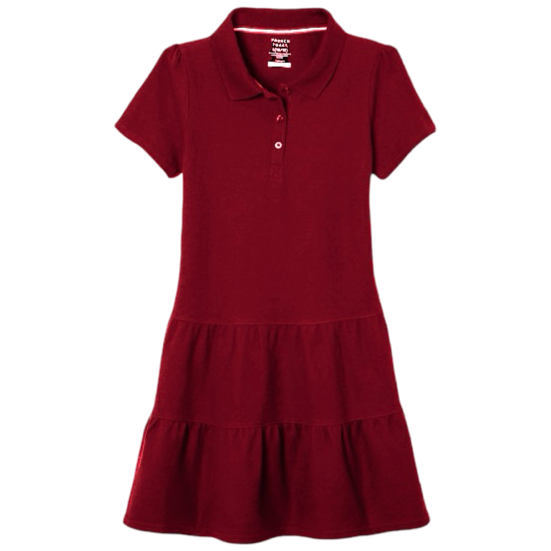 Short Sleeve Ruffle Piqué Polo Dress