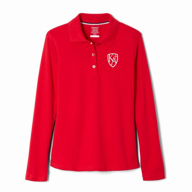 Kings Academy Christian School - Girl's Long Sleeve Picot Collar Polo