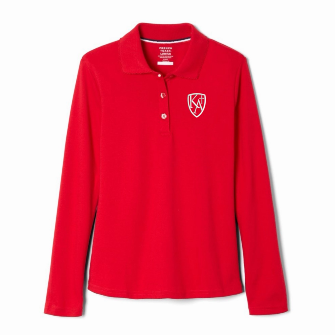 Kings Academy Christian School - Girl's Long Sleeve Picot Collar Polo