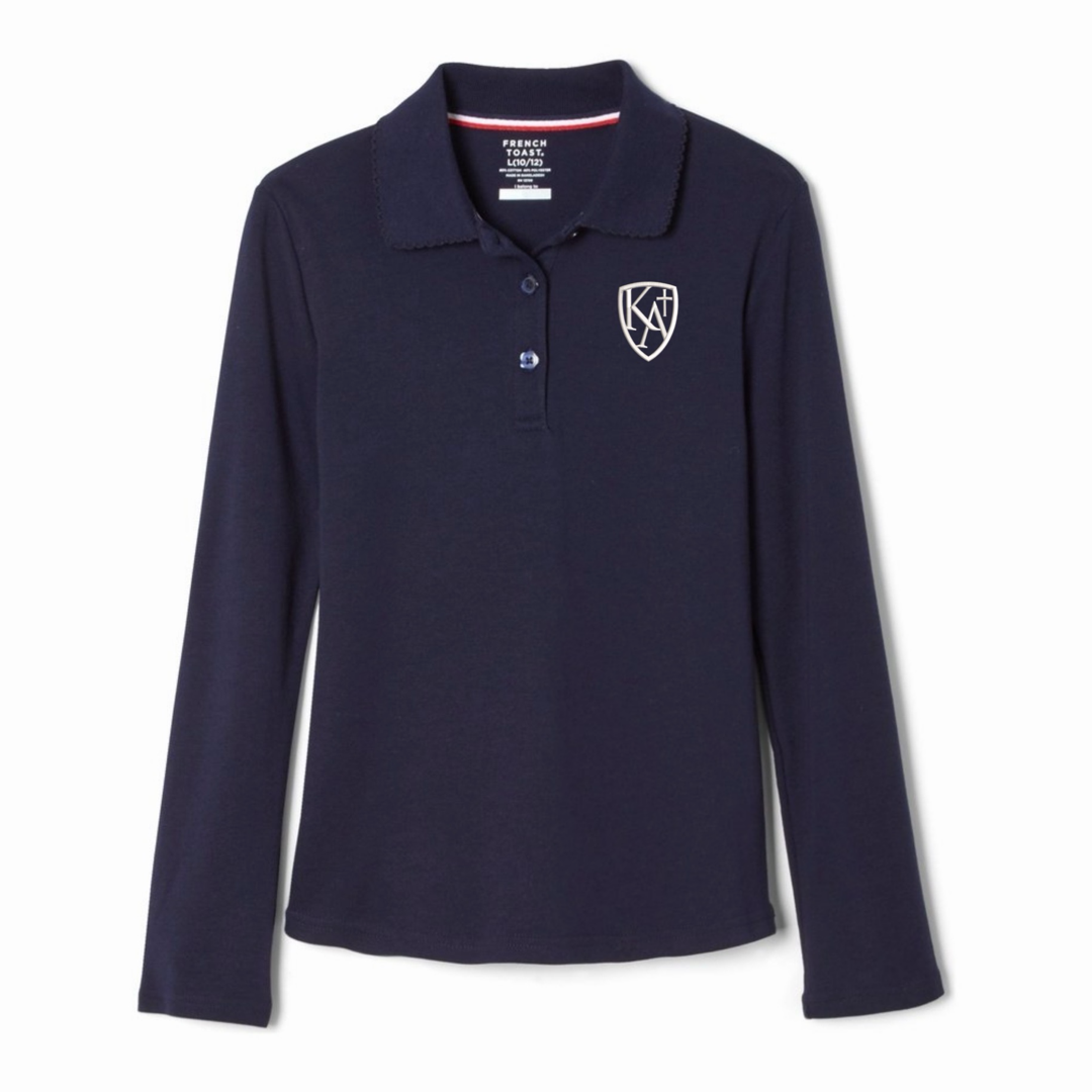 Kings Academy Christian School - Girl's Long Sleeve Picot Collar Polo