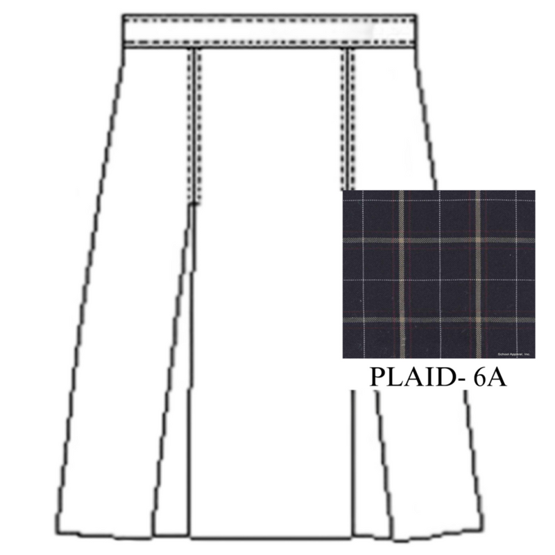 A+ Plaid Poly Box Pleat Skirt  - P6A
