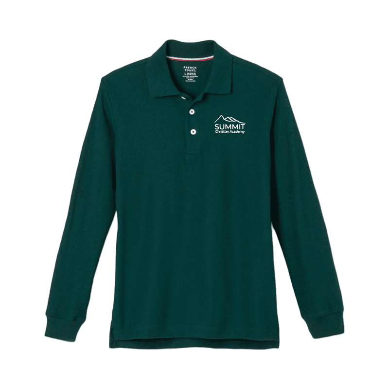 Summit Christian Academy -  Hunter Green Long Sleeve Polo - Adult