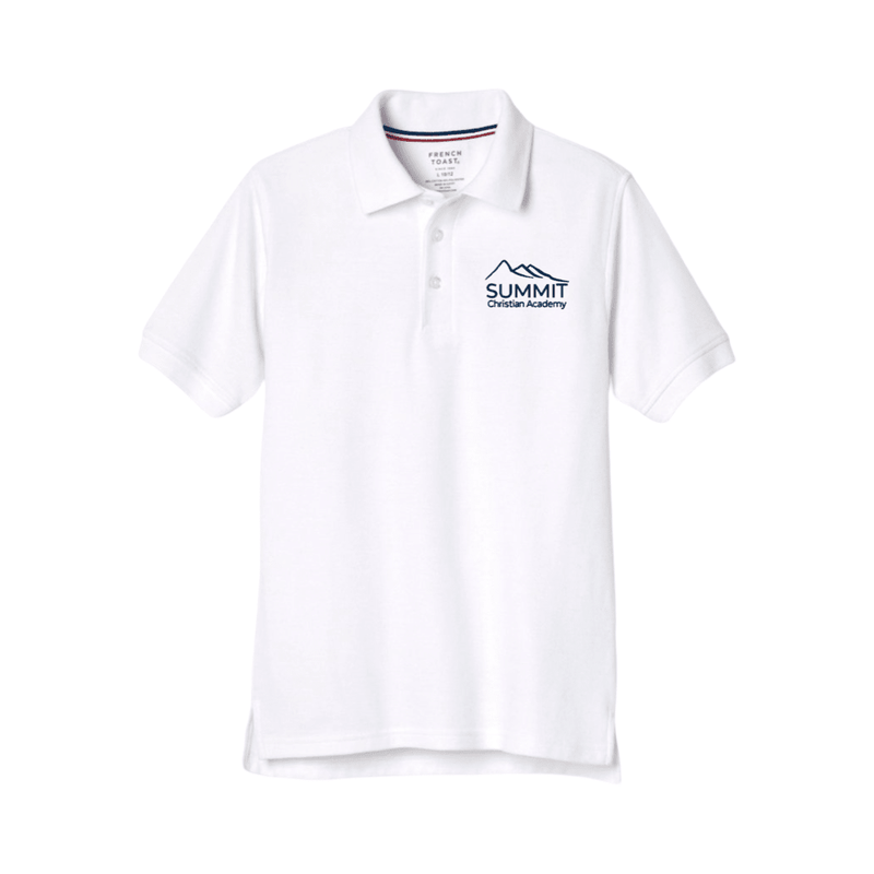 Summit Christian Academy - Short Sleeve White Polo - Adult