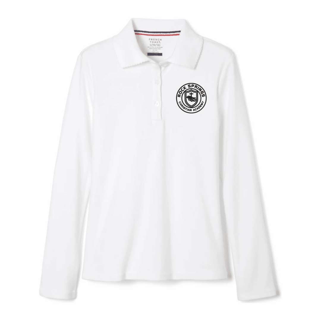 Rock Springs Christian Academy - Girl's Long Sleeve Picot Collar Polo