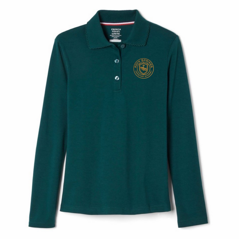 Rock Springs Christian Academy - Girl's Long Sleeve Picot Collar Polo