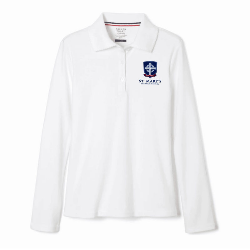 St. Marys School - Girl's Long Sleeve Picot Collar Polo