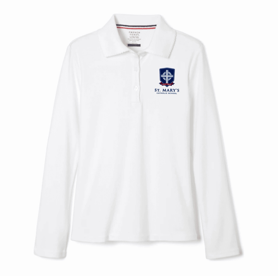 St. Marys School - Girl's Long Sleeve Picot Collar Polo