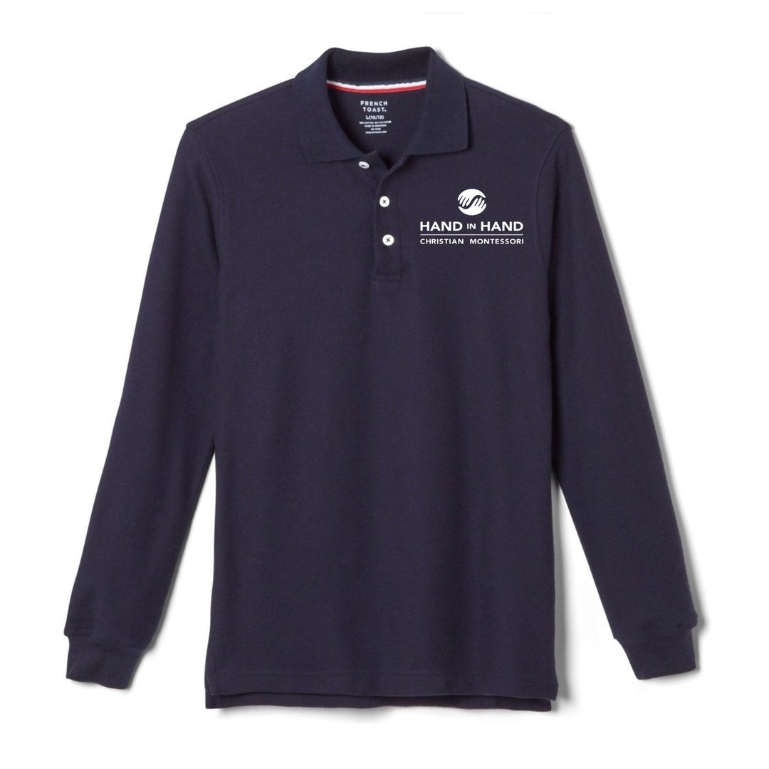 Hand In Hand - Long Sleeve Polo - Navy - Kids