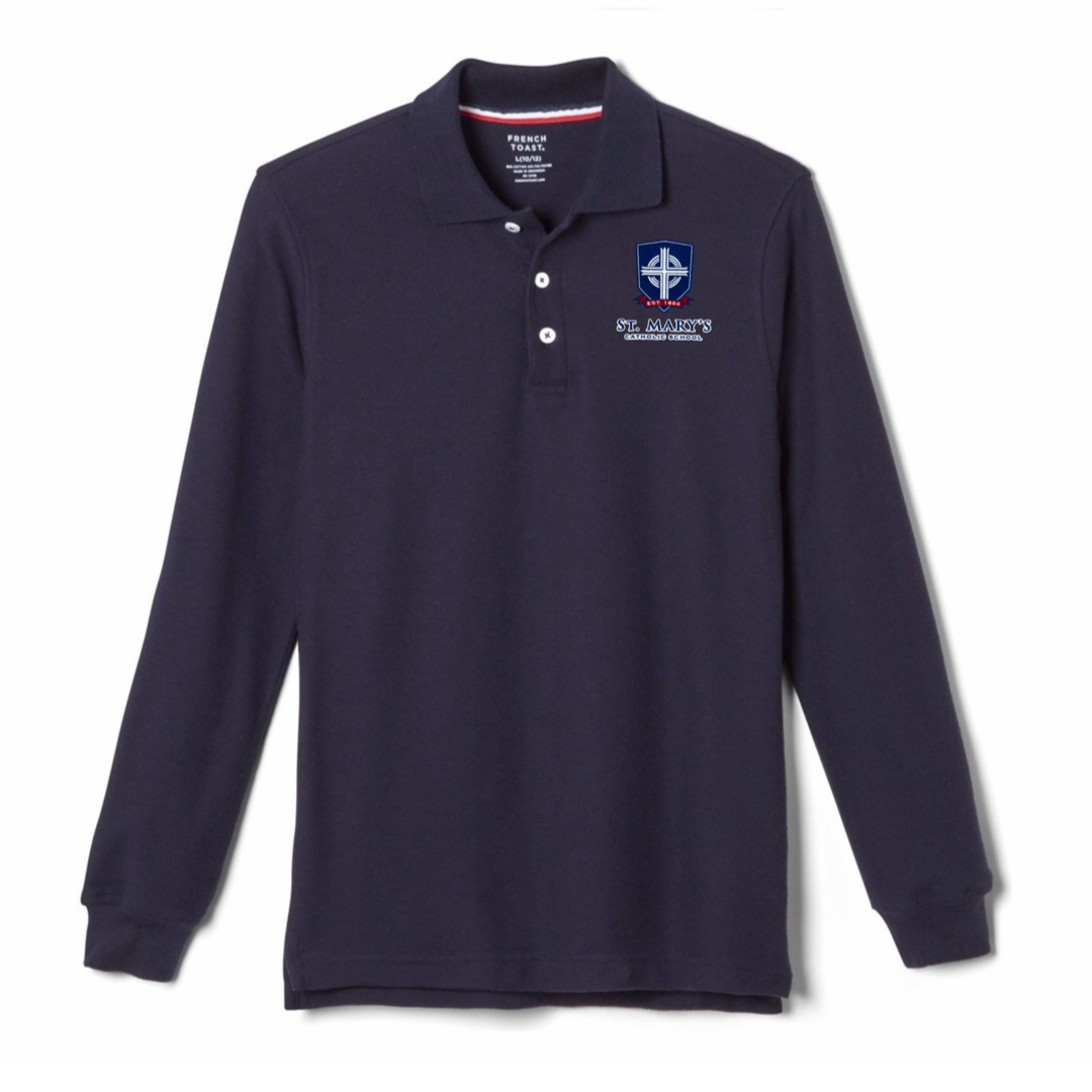 St. Marys School - Co-Ed Adult Long Sleeve Pique Polo - Staff