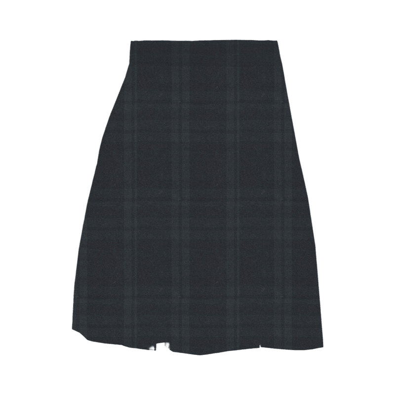 Evergreen Plaid Poly Box Pleat Skirt - Plus Size  - P79