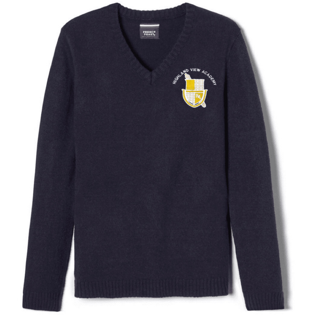 Highland View Academy - Co-Ed Youth / Adult  V-Neck Pullover Sweater