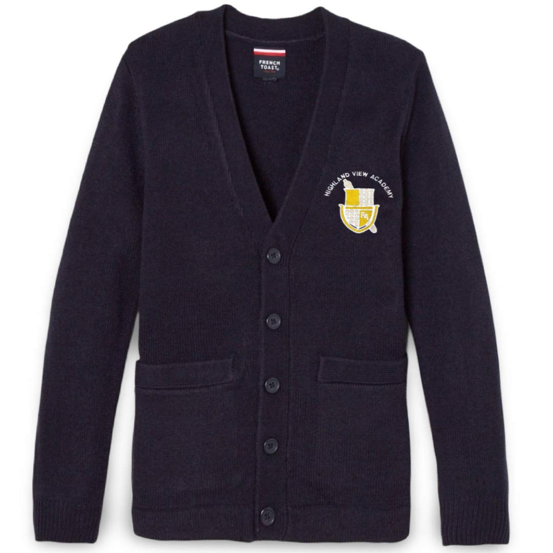 Highland View Academy - Co-Ed Youth / Adult V-Neck Cardigan Sweater