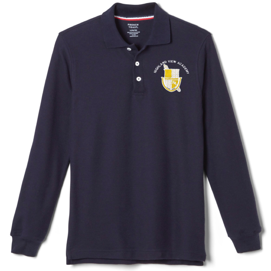 Highland View Academy - Co-Ed Youth / Adult Long Sleeve Pique Polo