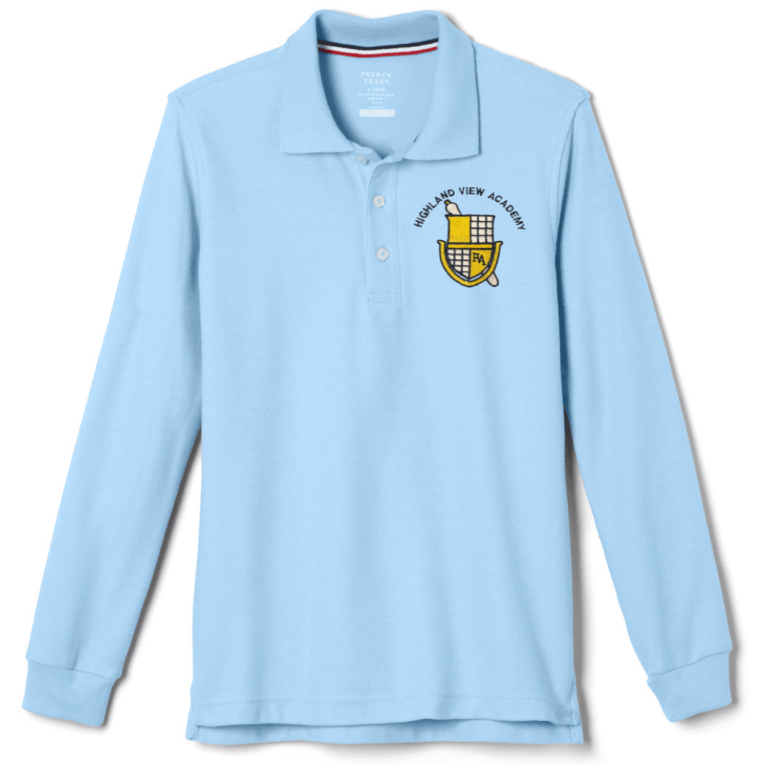 Highland View Academy - Co-Ed Youth / Adult Long Sleeve Pique Polo