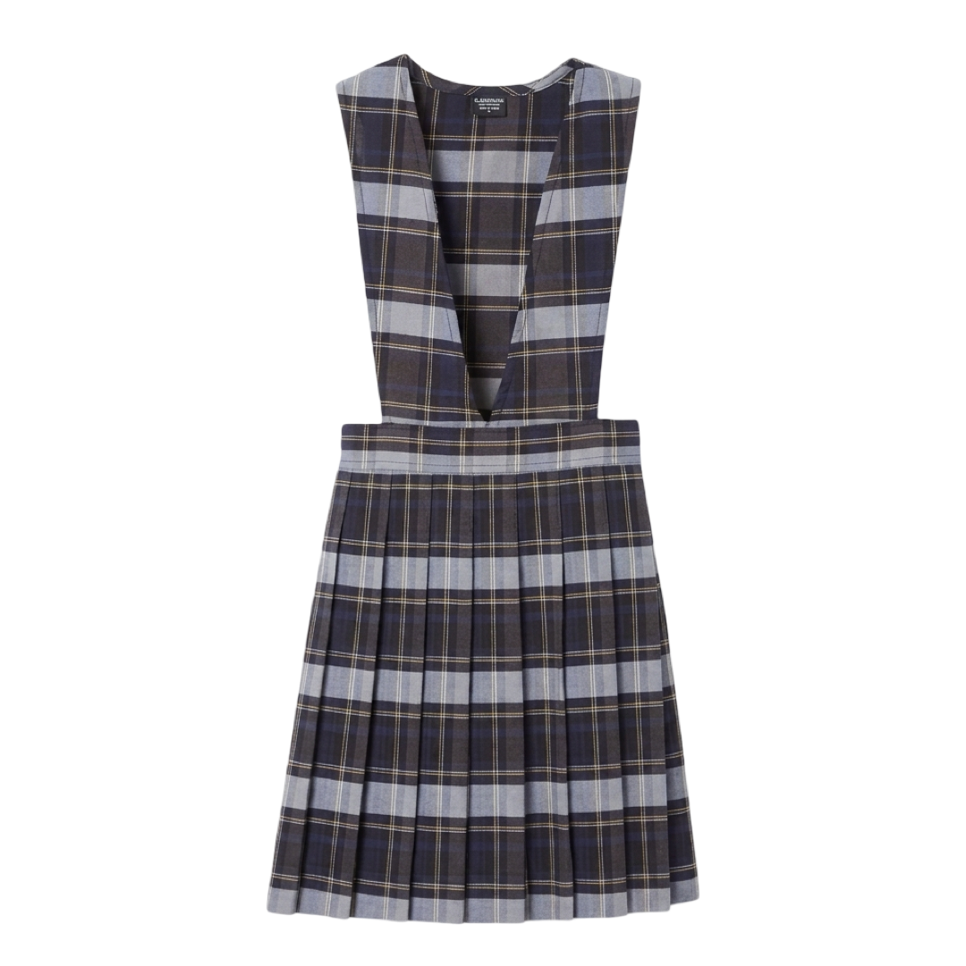 Plaid V-Neck Pleated Jumper