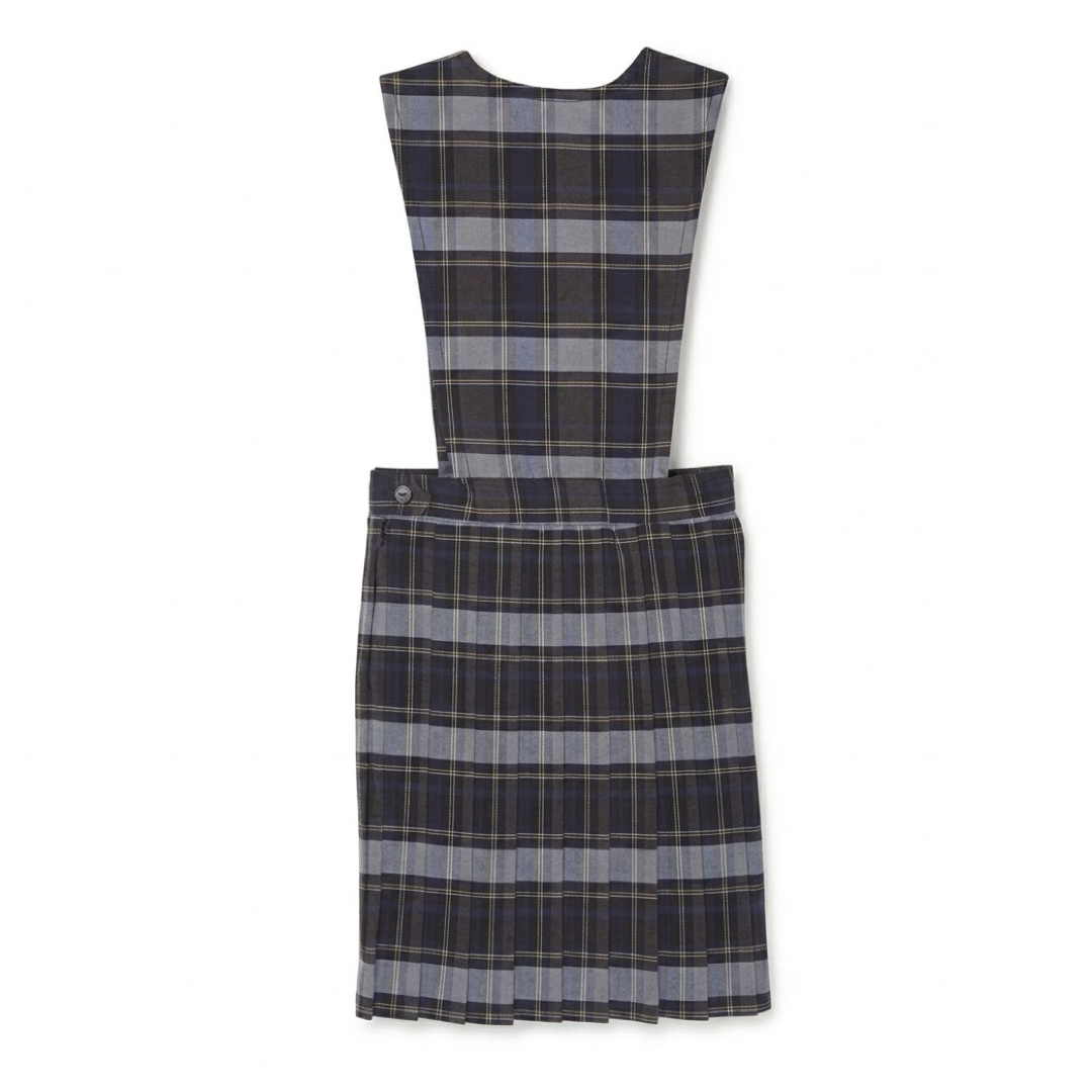 Plaid V-Neck Pleated Jumper