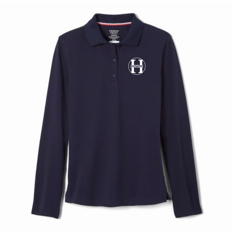 Heritage Baptist - Girl's / Young Women's Long Sleeve Stretch Piqué Polo