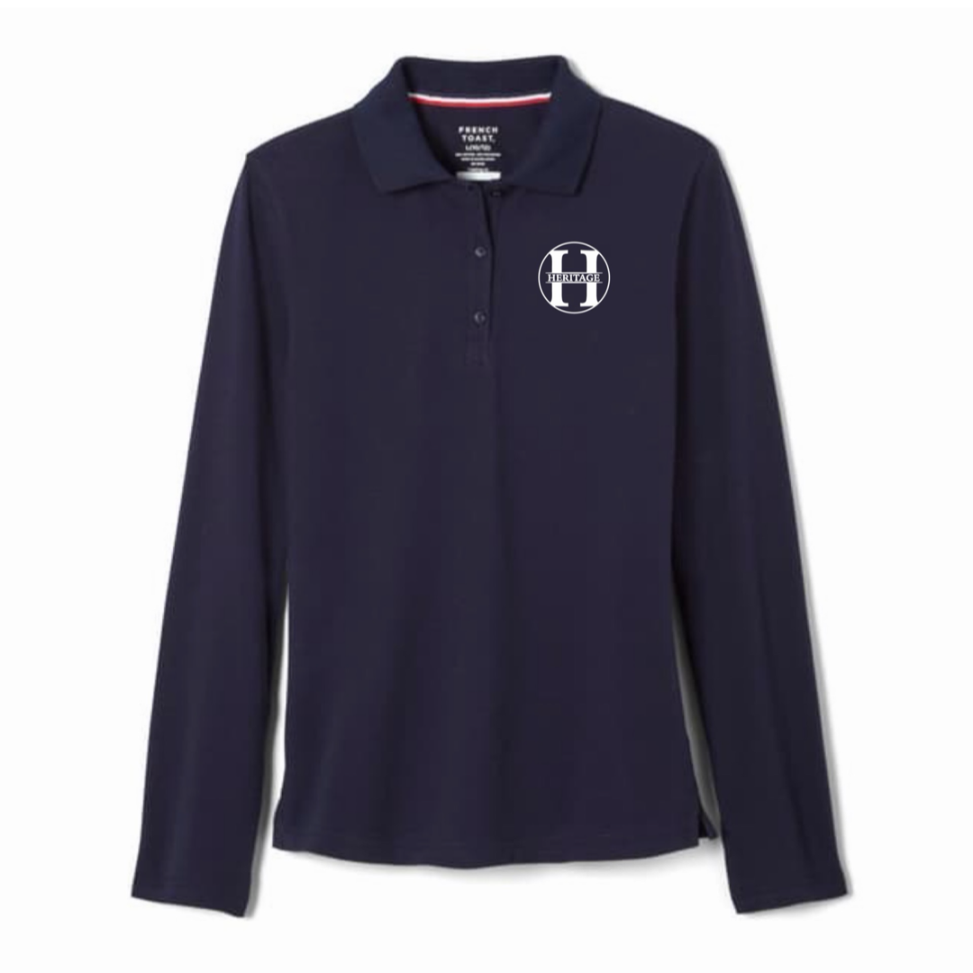 Heritage Baptist - Girl's / Young Women's Long Sleeve Stretch Piqué Polo