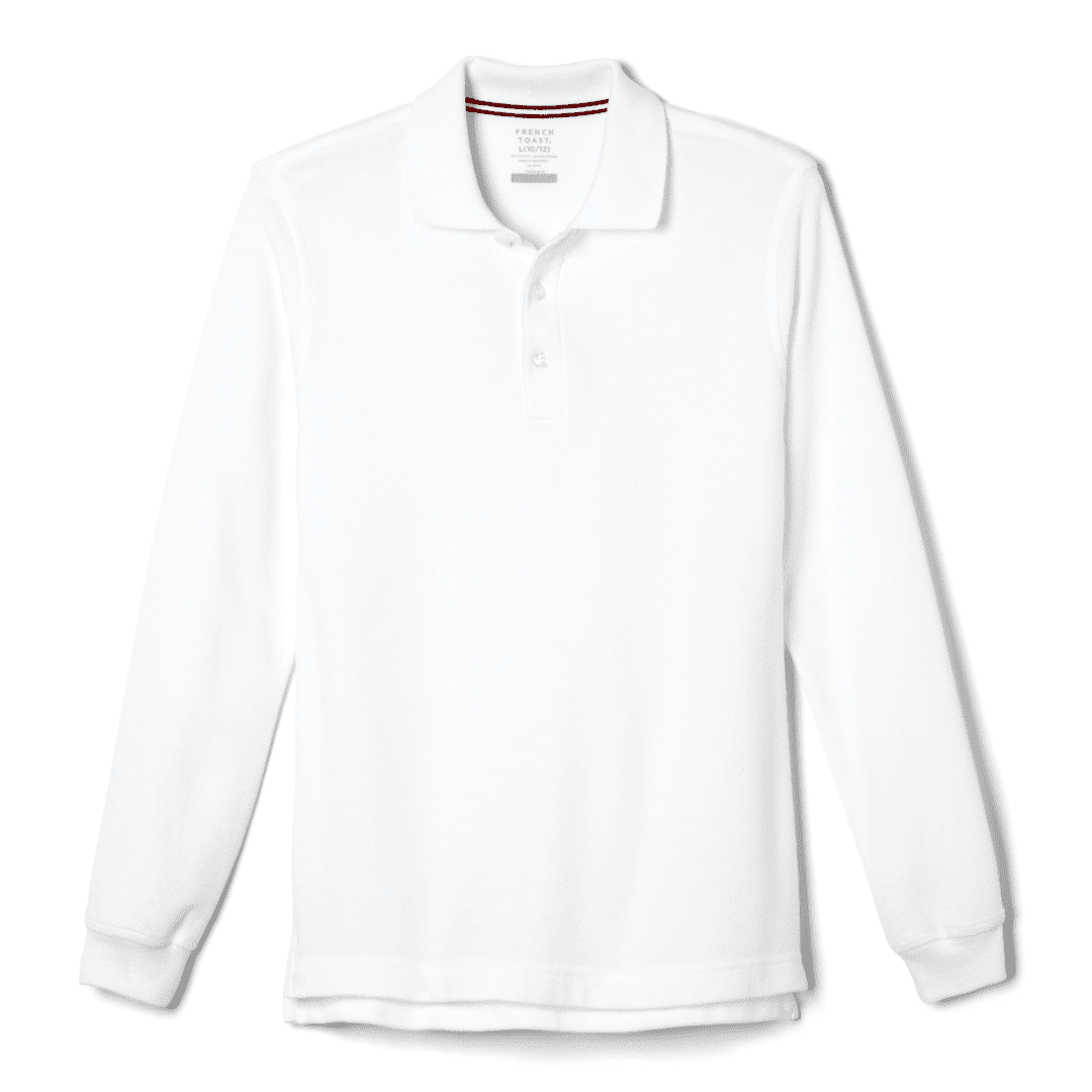 Veritas - Boy&#39;s Husky Long Sleeve Pique Polo - No Logo
