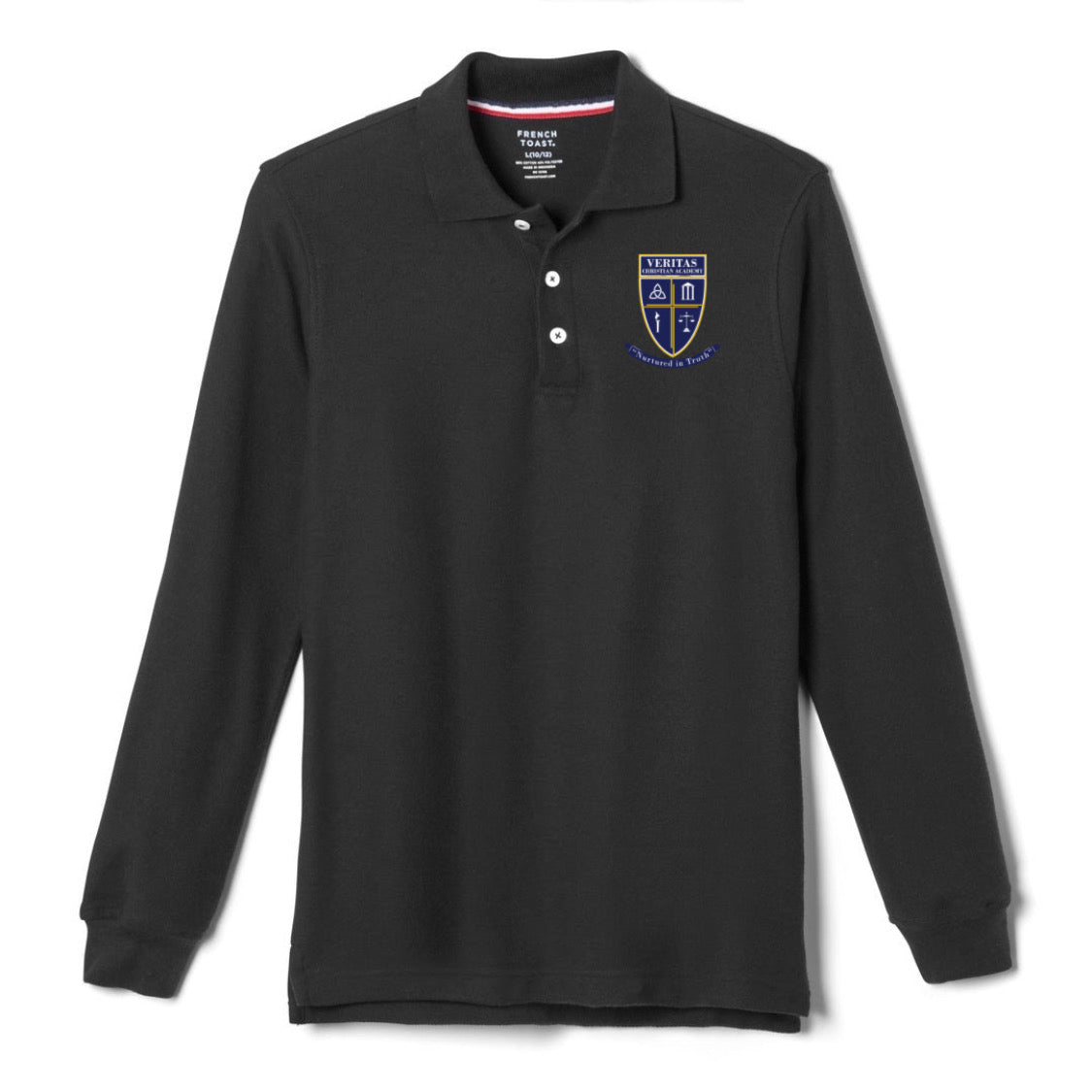 Veritas -  Boy&#39;s Long Sleeve Pique Polo - With Logo