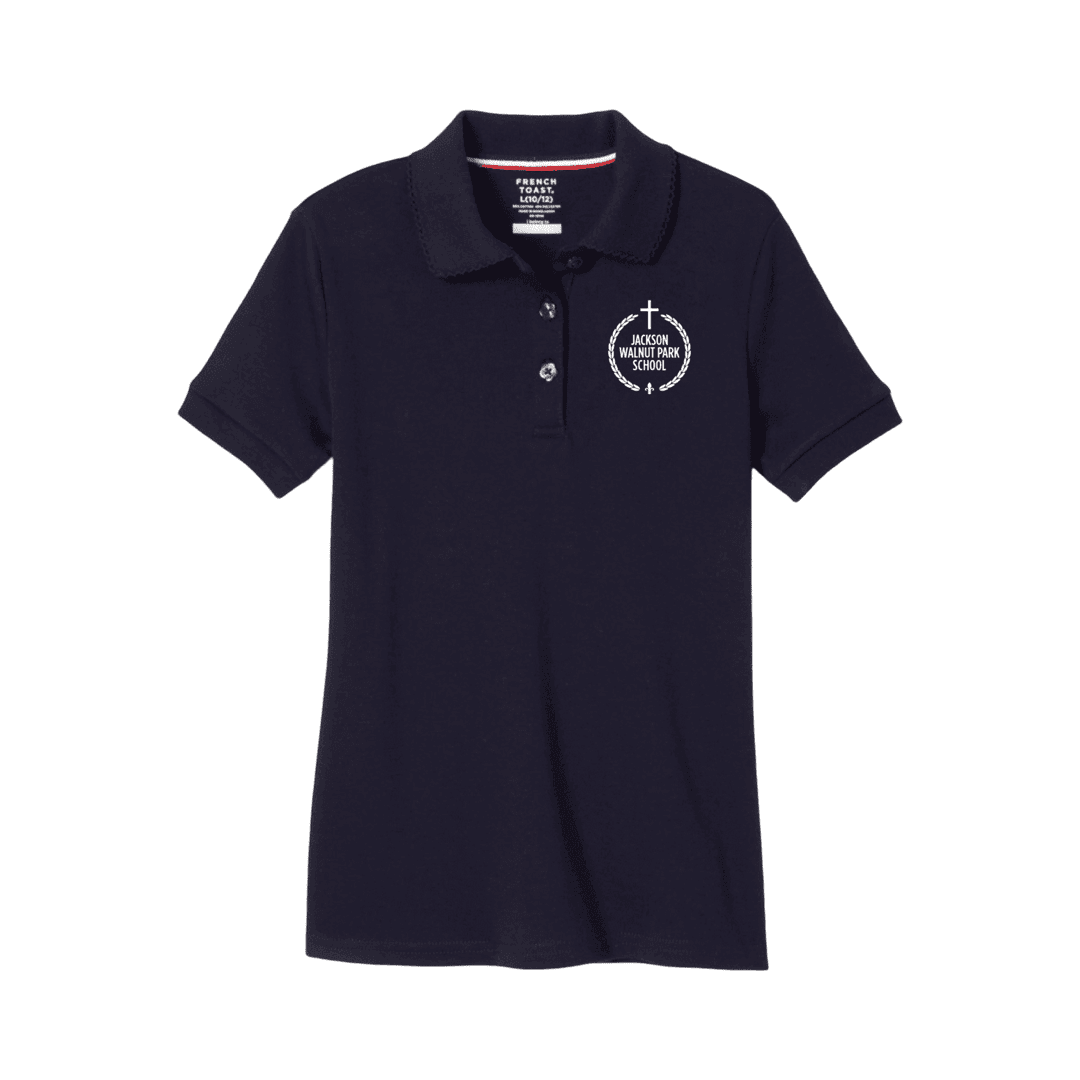 Jackson Walnut - Short Sleeve Picot Collar Polo - Girls