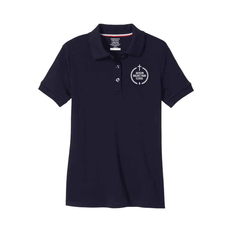 Jackson Walnut - Girl's Short Sleeve Picot Collar Polo