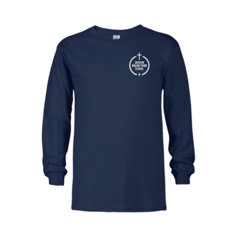 Jackson Walnut - Co-Ed Navy Long Sleeve Gym T-shirt - Kids