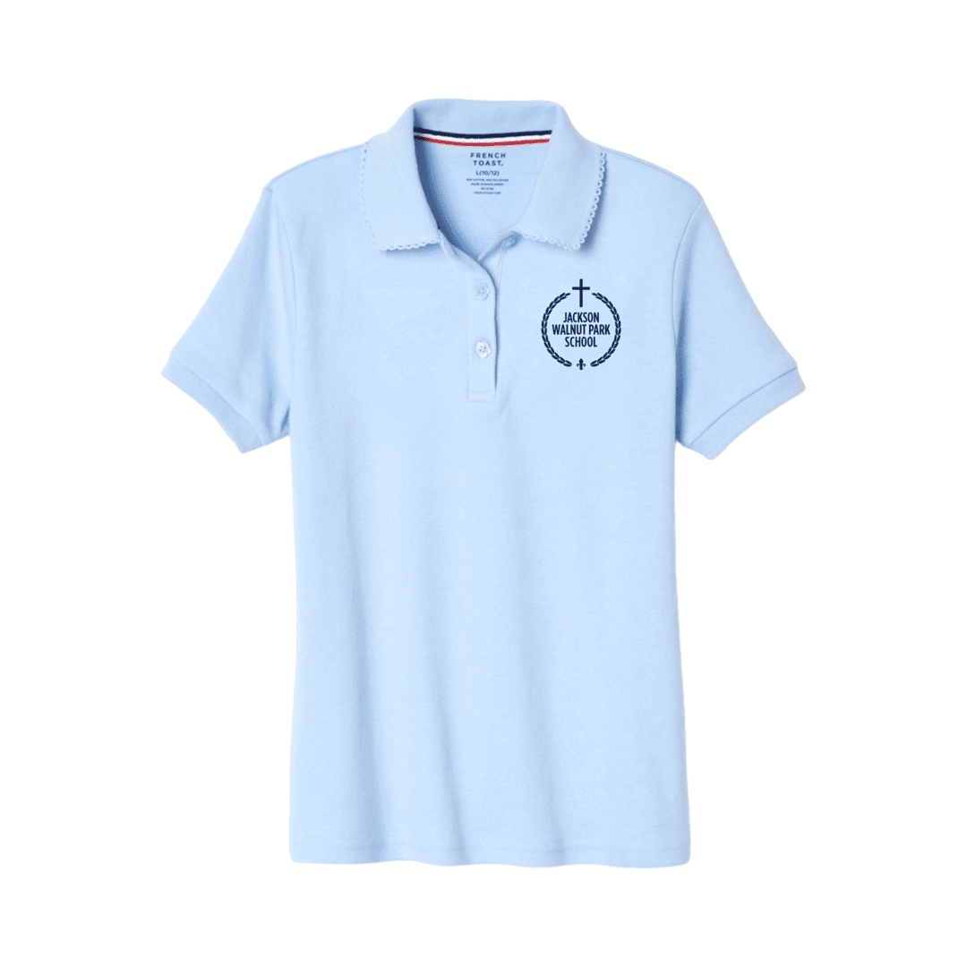 Jackson Walnut - Short Sleeve Picot Collar Polo - Girls