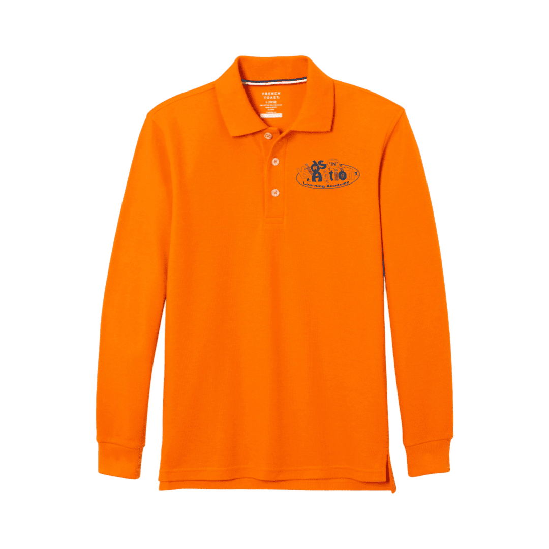 Kids In Action - Orange Long Sleeve Polo - Adult