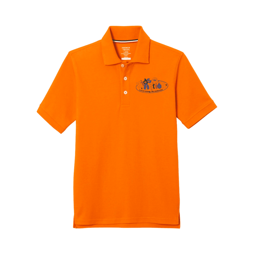 Kids in Action Orange Short Sleeve Polo Adult Orange A LG