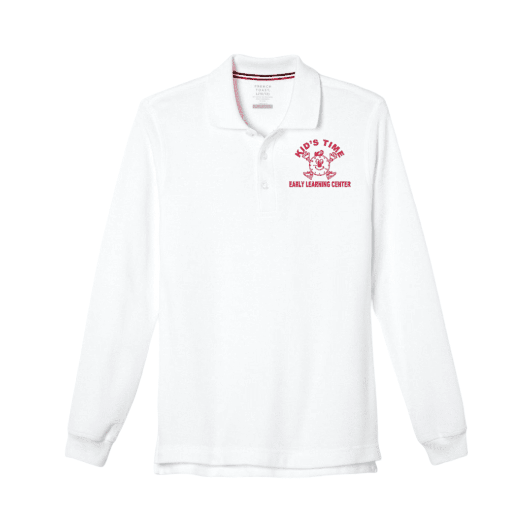Kids Time Early Learning Center - White Long Sleeve Polo  - Adult
