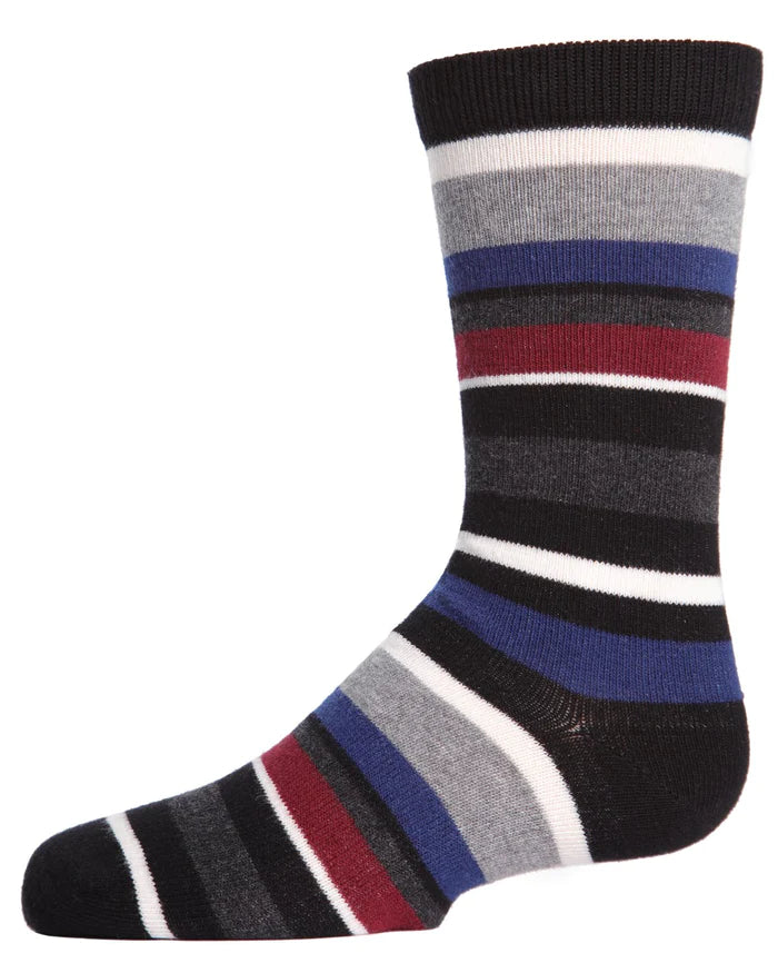 Memoi Bright Stripes Boys Crew Socks