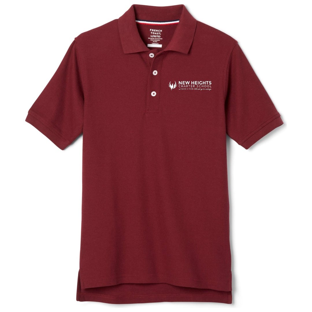 New Heights Charter - Burgundy Short Sleeve Polo - Husky Kids - 6th Grade Only