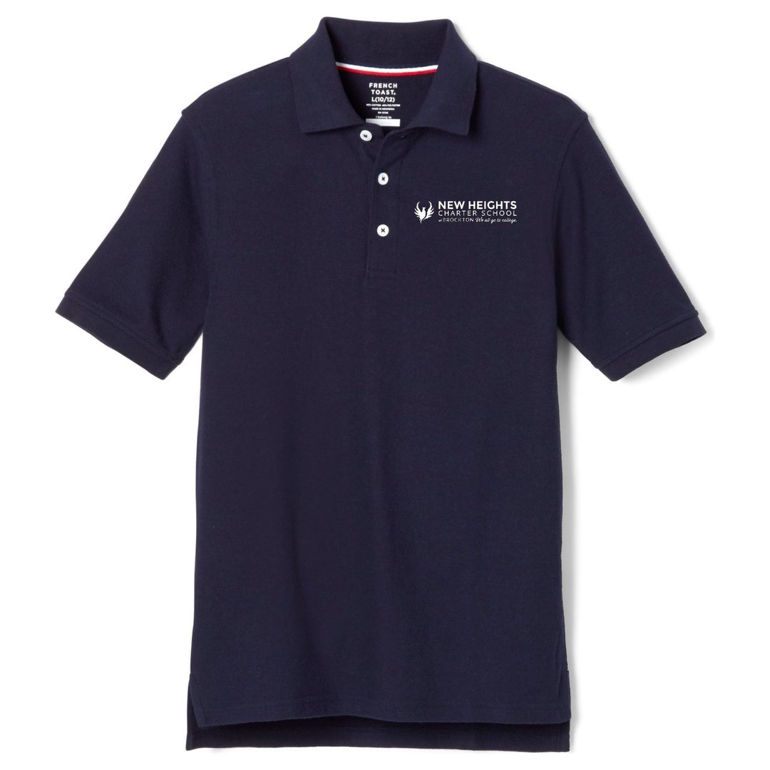 New Heights Charter - Navy Short Sleeve Polo - Husky Kids - 8th Grade Only