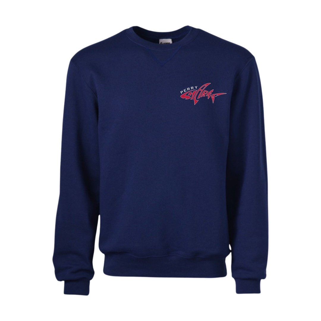 Perry School K-6th - Navy Crew Sweatshirt - Adult