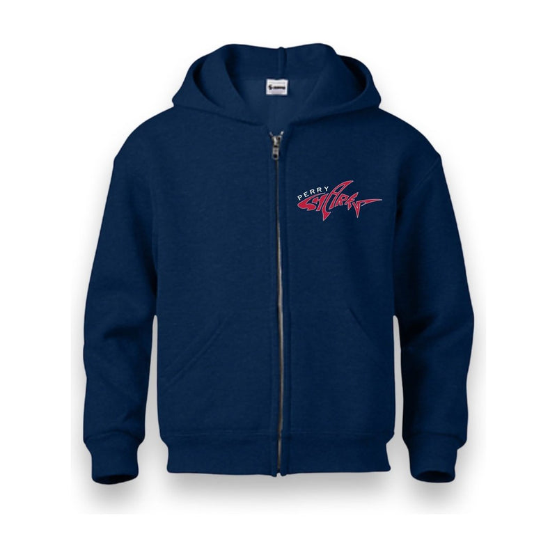 Perry School K-6th - Navy Full Zip Hoodie - Adult