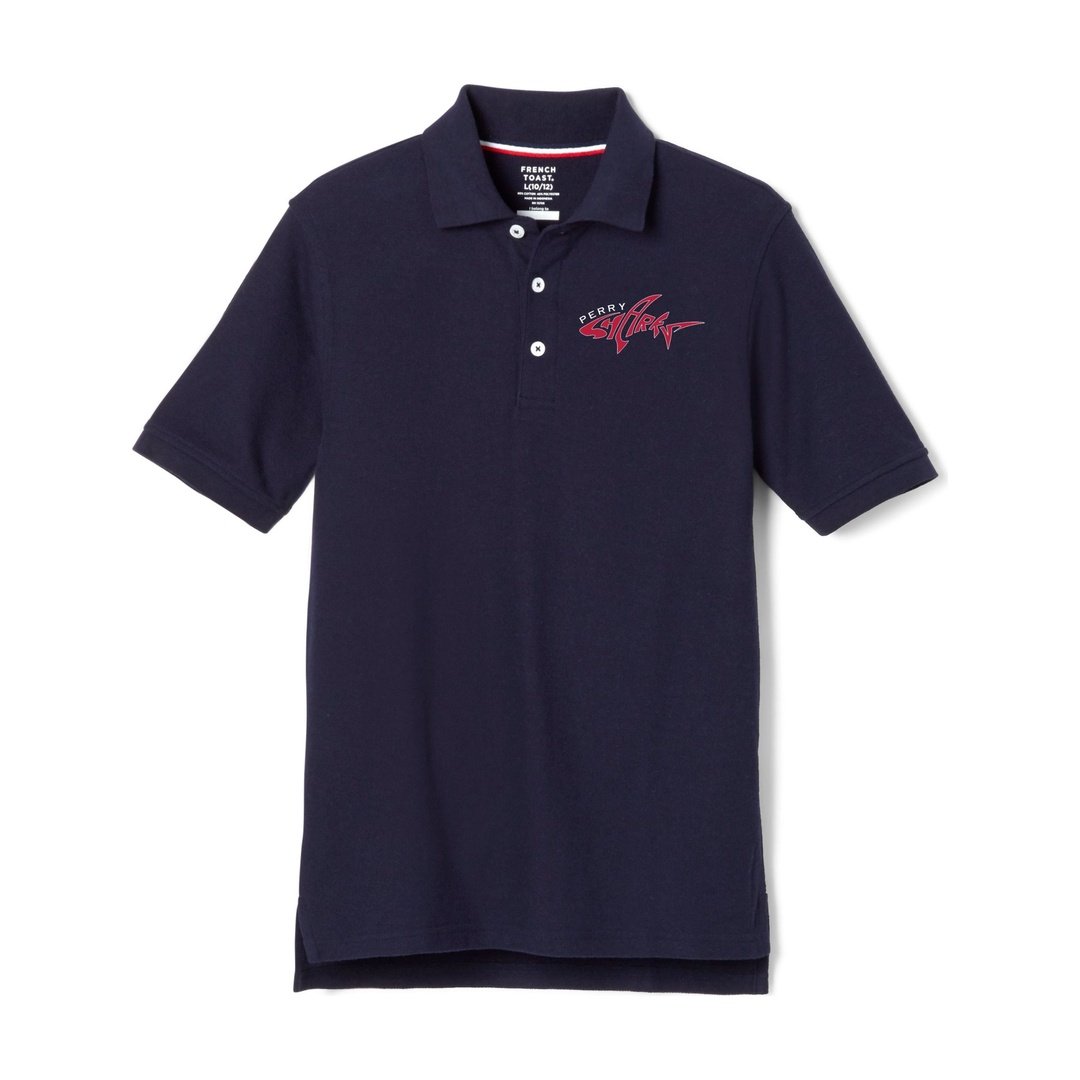 Perry School K-6th - Navy Short Sleeve Polo - Adult
