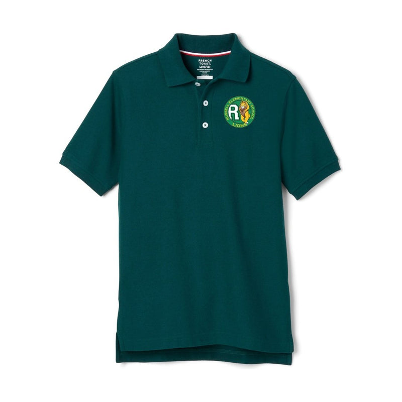 Russell Elementary - Hunter Green Short Sleeve Polo - Husky Kids